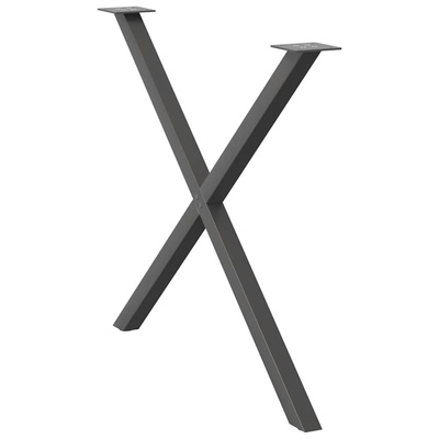 Nogi do stołu jadalnego w kształcie litery X 2 szt. Antracyt 90x(72-73) cm Stal