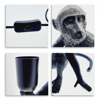 Lampa Stołowa Czarna Małpa Abruzzo Cappuccino E27