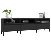 vidaXL Szafka pod TV, czarna, 150x30x44,5 cm, materiał drewnopochodny