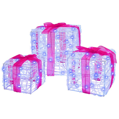 Pudełko Prezentowe 3 pcs Niebieski 20 x 20 x 20 cm Akryl