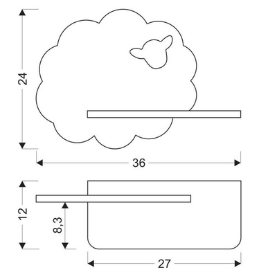 Półka podświetlana LED 5W IQ Kids Sheep biały 21-85139