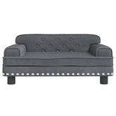 vidaXL Legowisko dla psa, ciemnoszare, 70x45x30 cm, aksamit