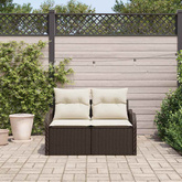 Sofa Ogrodowa z poduszką Brązowy 121 x 62 x 69cm polirattan