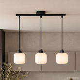 ESTILO lampa wisząca czarny 3x40W E27 klosz biały