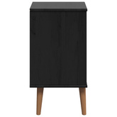Szafka Nocna MOLDE Czarny 40 x 35 x 65 cm Lite drewno sosnowe