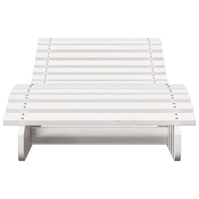vidaXL Leżaki, 2 szt., białe, 205x60x31,5 cm, lite drewno sosnowe