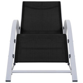vidaXL Leżak z tworzywa textilene i aluminium, czarny