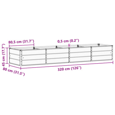 Donica Antracyt 320 x 80 x 45 cm Stal