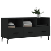 vidaXL Szafka pod TV, czarna, 102x36x50 cm, materiał drewnopochodny wariant 8