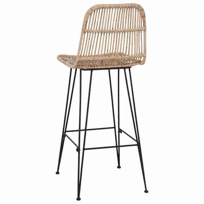 Stołek barowy 2 szt. naturalny 44 x 55 x 109 cm Rattan i Stal