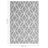 Dywan zewnętrzny, ARAKIL szary, 140 x 200 cm, PP