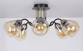 Lampa sufitowa czarno/złota dymiona 5xE27 Unica 35-00897