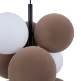 Lampa wisząca Szklana 4 kule świetlne i 6 kul dzwiekochłonnych Bronzowych 4xG9 60 cm Abruzzo Vino