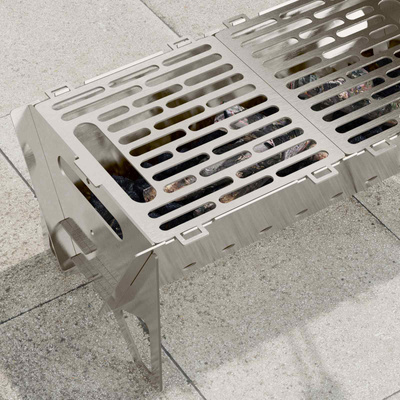 Ognisko Campingowe 42 x 22 x 18 cm Stal nierdzewna srebrny