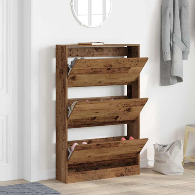 Szafka na buty z półką Stare drewno 80 x 21 x 125,5 cm
