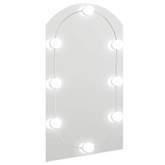 vidaXL Lustro z lampami LED, 70x40 cm, szklane, z łukiem
