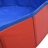 vidaXL Składany basen dla psa, czerwony, 120 x 30 cm, PVC
