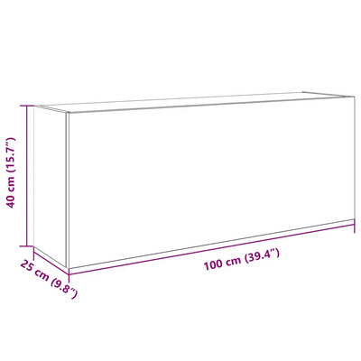 Wisząca szafka łazienkowa, szarość betonu, 100x25x40 cm