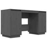 vidaXL Biurko, szare, 140x50x75 cm, lite drewno sosnowe