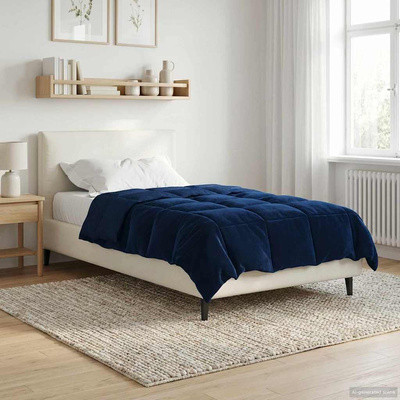 Kołdra na cały rok Ciemnoniebieski 155 x 220 cm Mikrofibra