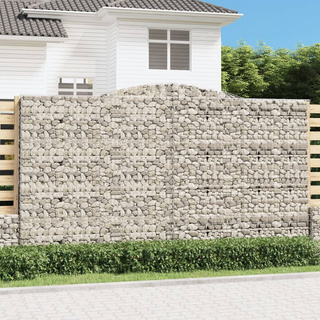 Kosze gabionowe, 10 szt, 400x50x220/240cm, galwanizowane żelazo