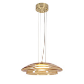 Lampa wisząca Ombre 34 szklana klosz bursztynowy biały pojedyncza GX53