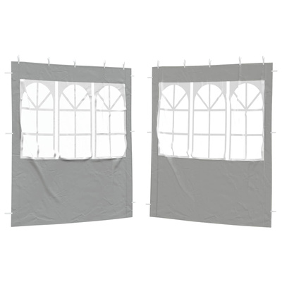 Ściana boczna namiotu na imprezy 2 pcs 200 x 195 cm jasnoszary