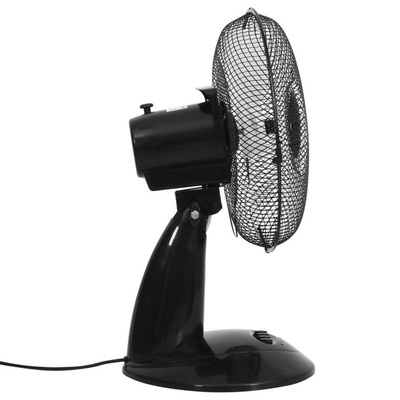 vidaXL Wentylator stołowy, 3 prędkości, 30 cm, 40 W, czarny