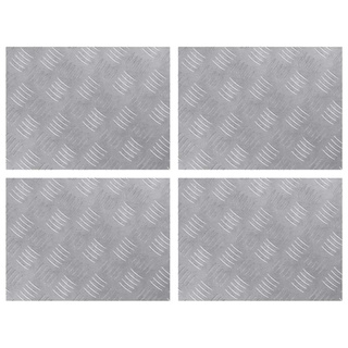 Stopień Prostokątny 4 pcs Srebrny 40 x 30 cm Aluminium