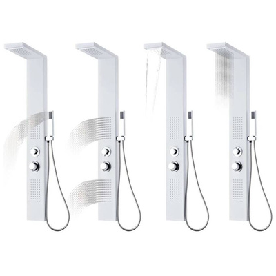 vidaXL Panel prysznicowy, aluminiowy, matowy, biały