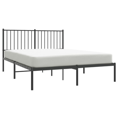 Metalowa rama łóżka z wezgłowiem czarna, 140x200 cm model standard