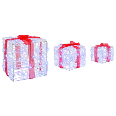 Pudełko Prezentowe 3 pcs Zimna biel 20 x 20 x 20 cm Akryl