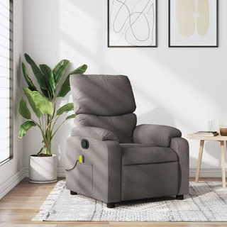 vidaXL Rozkładany fotel masujący, taupe, obity tkaniną wariant 7