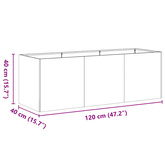 Doniczka Rusty 120x40x40 cm Stal nierdzewna