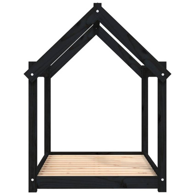 vidaXL Legowisko dla psa, czarne, 101x70x90cm, lite drewno sosnowe