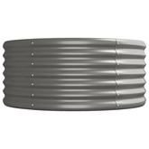vidaXL Podwyższona donica, malowana proszkowo stal 296x80x36 cm, szara