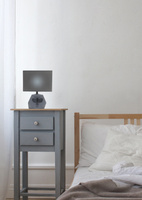 Lampka nocna Animi szara z abażurem 1xE14 lampa stołowa