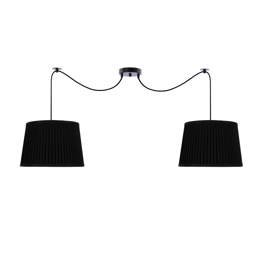 Lampa wisząca z abażurami Gillo czarna podwójna loftowa nad stół