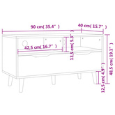 vidaXL Szafka pod TV, biała, wysoki połysk, 90x40x48,5 cm