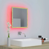 vidaXL Lustro łazienkowe LED, kolor dąb sonoma, 40x8,5x37 cm, akryl