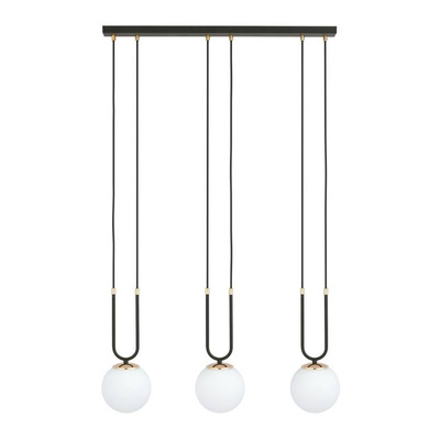 Lampa wisząca GLAM 3 BLACK/OPAL