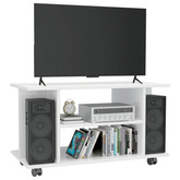 vidaXL Szafka pod TV, wysoki połysk, biała, 80x40x45 cm