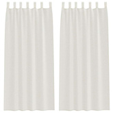 Firany Voile z zasłonami 2 pcs Kremowy 245 x 140 cm Poliester