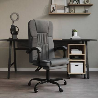vidaXL Rozkładany fotel biurowy, ciemnoszary, obity tkaniną model standard