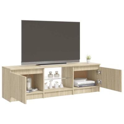 vidaXL Szafka pod TV z oświetleniem LED, dąb sonoma, 120x30x35,5 cm