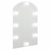vidaXL Lustro z lampami LED, 90x45 cm, szklane, z łukiem