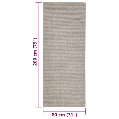 vidaXL Dywanik, naturalny sizal, 80x200 cm, piaskowy