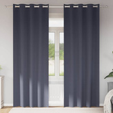 Firany blackout z kółkami 2 pcs Antracyt 245 x 140 cm Poliester