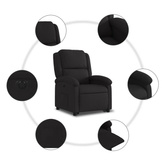 vidaXL Podnoszony fotel masujący, elektryczny, rozkładany, czarny