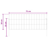 Ogrodzenie z palikami 48 szt. 75 x 30 cm Stal ocynkowana